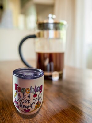 Teacher mug with lid